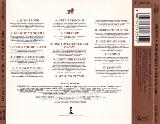Bob Marley & The Wailers - Legend (The Best Of Bob Marley And The Wailers) (CD) 70978