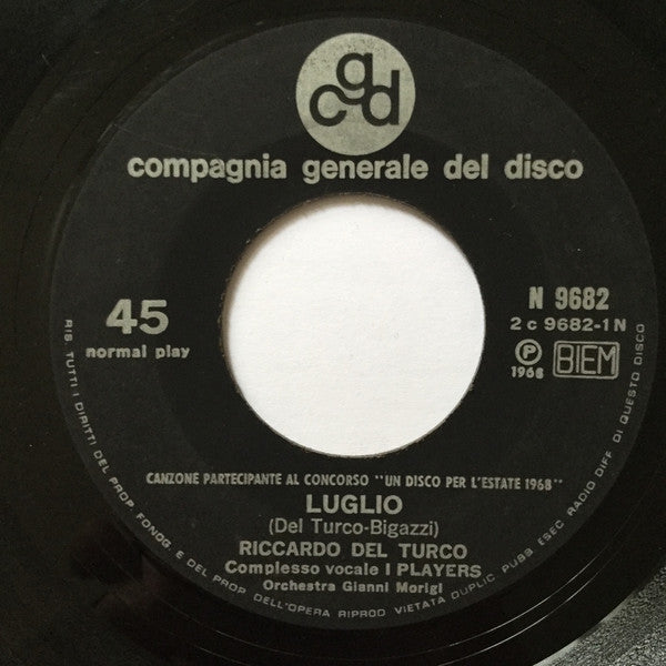 Riccardo Del Turco - Luglio Vinyl Singles