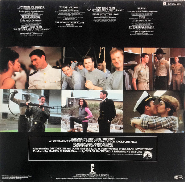 Various - An Officer And A Gentleman (LP) Vinyl LP Vinyl Very Good (VG) <br> Hoes Good Plus (G+)