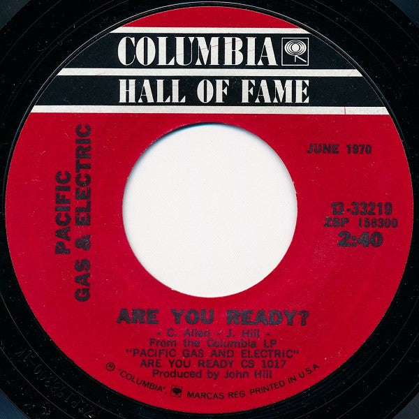 Pacific Gas & Electric - Are You Ready? Vinyl Singles