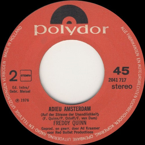 Freddy Quinn - Ik Dans Met U Geen Tango Meer Vinyl Singles Vinyl Very Good (VG) <br> Hoes Good Plus (G+)