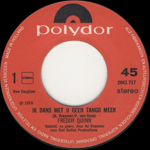 Freddy Quinn - Ik Dans Met U Geen Tango Meer Vinyl Singles