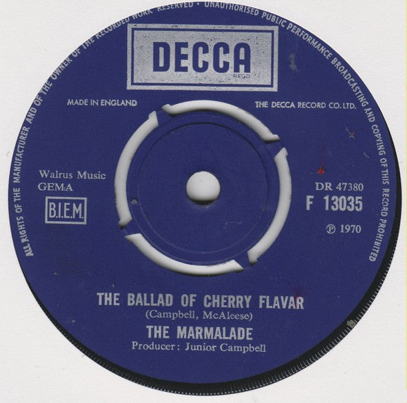 Marmalade - Rainbow Vinyl Singles Vinyl Very Good (VG) <br> Hoes Generic