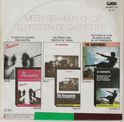 Kreuners - Kom Terug, Ik Mis Je Vinyl Singles Vinyl Very Good (VG) <br> Hoes Good Plus (G+)