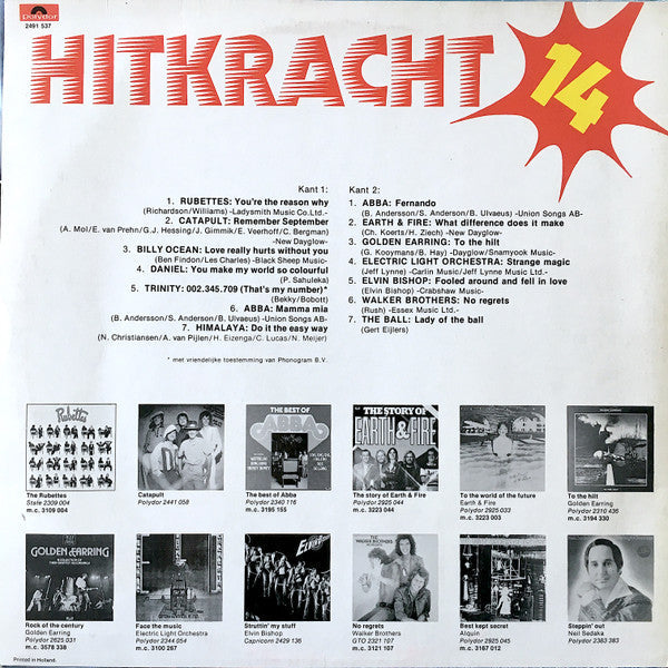 Various - Hitkracht ** (LP) Vinyl LP Vinyl Very Good (VG) <br> Hoes Good Plus (G+)