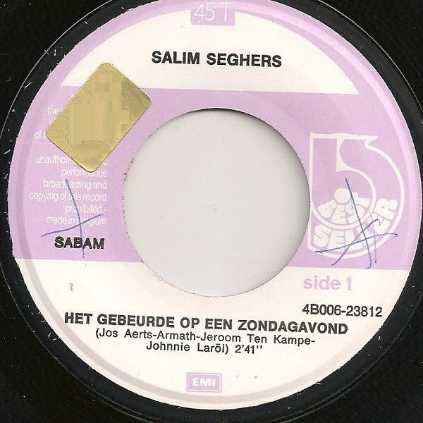 Salim Seghers - Het Gebeurde Op Een Zondagavond Vinyl Singles