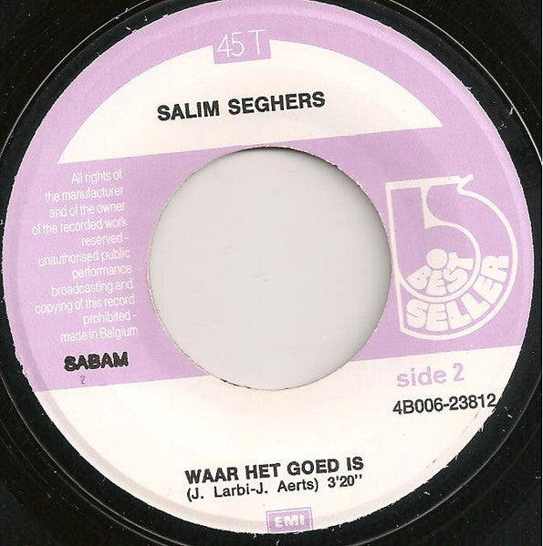 Salim Seghers - Het Gebeurde Op Een Zondagavond Vinyl Singles