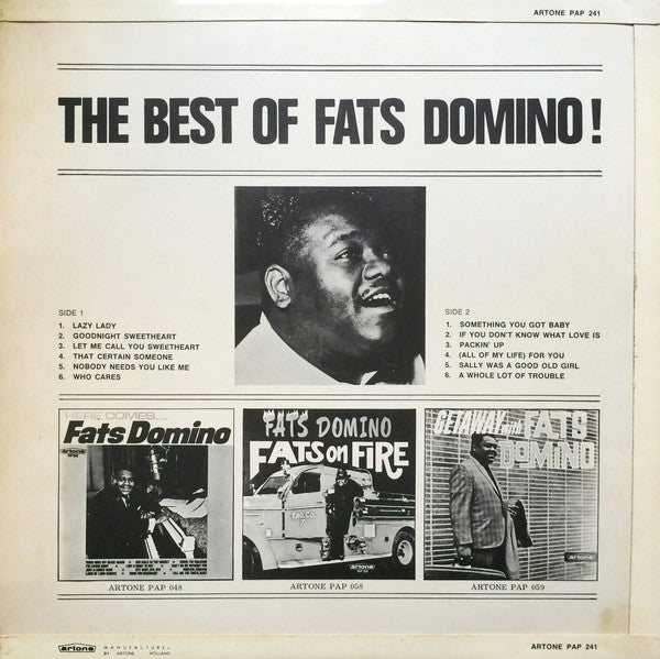 Fats Domino - The Best Of Fats Domino (LP) Vinyl LP Vinyl Very Good (VG) <br> Hoes Good Plus (G+)