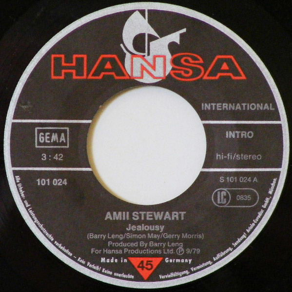 Amii Stewart - Jealousy Vinyl Singles Vinyl Goed / Hoes Generic