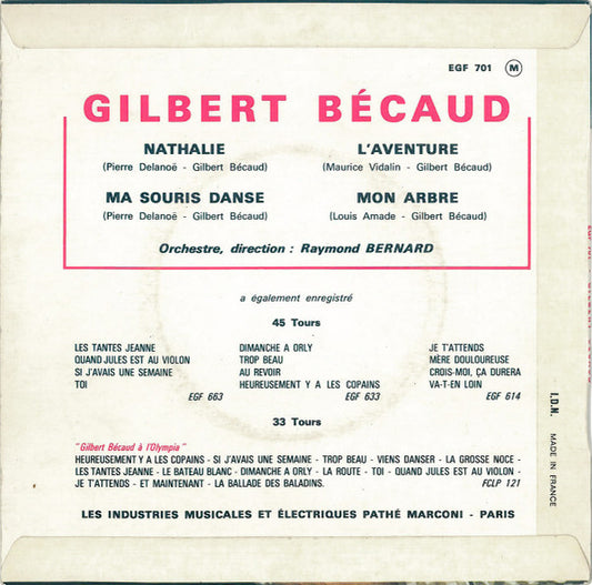 Gilbert Bécaud - L'aventure 42829 Vinyl Singles EP Vinyl Zeer Goed / Hoesje Goed "VINYLSINGLES.NL"