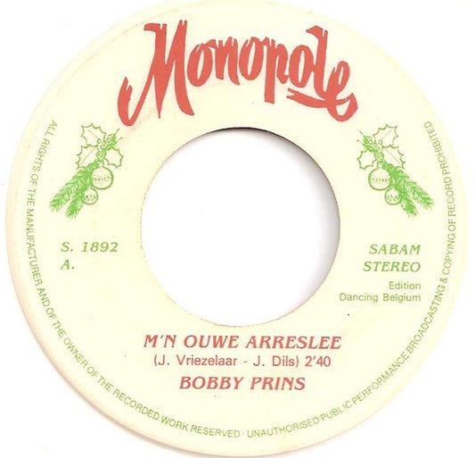 Bobby Prins - M'n Ouwe Arreslee Vinyl Singles Vinyl Zeer Goed / Hoesje Goed "VINYLSINGLES.NL"