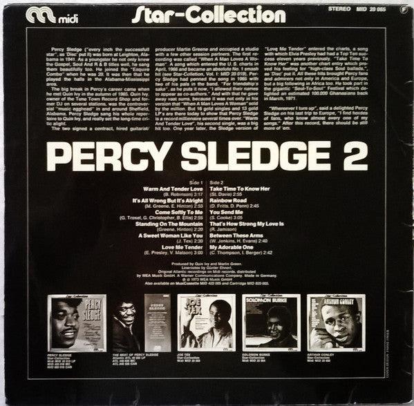 Percy Sledge - Star-Collection Vol. II (LP) Vinyl LP Vinyl Very Good (VG) <br> Hoes Good Plus (G+)
