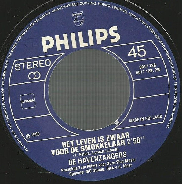 Havenzangers - De Trouwe Huzaar Vinyl Singles Vinyl Very Good (VG) <br> Hoes Generic