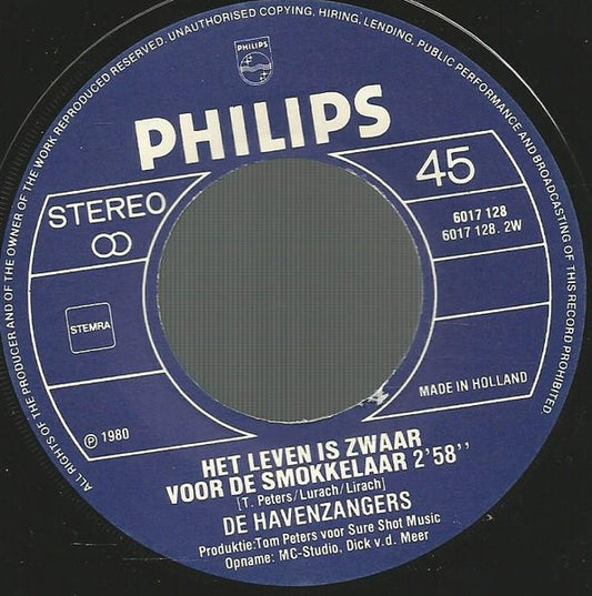 Havenzangers - De Trouwe Huzaar Vinyl Singles Vinyl Zeer Goed / Hoesje Generic "VINYLSINGLES.NL"