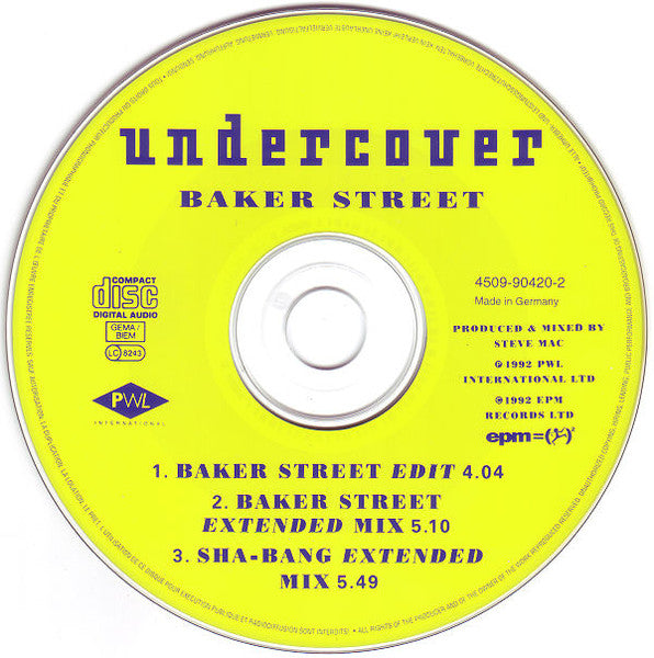 Undercover - Baker Street (CD) Compact Disc Single Goede Staat