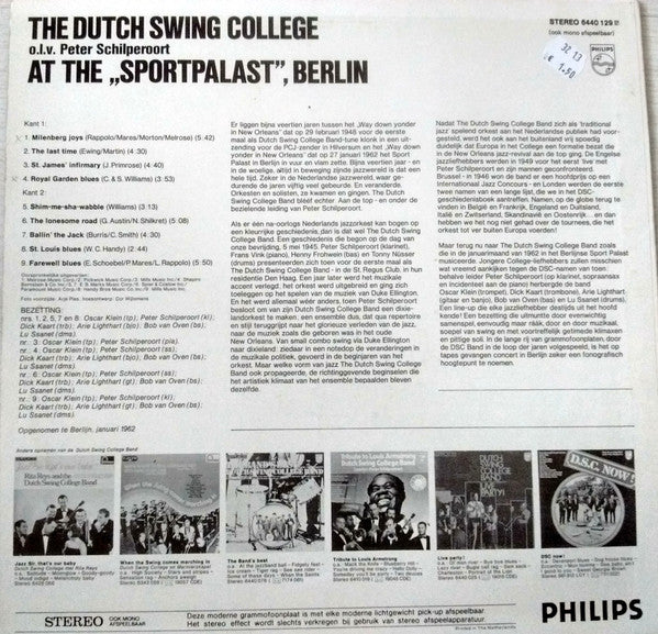 Dutch Swing College Band - Dutch Swing College At The Sport Palast Berlin (LP) Vinyl LP Vinyl Very Good (VG) <br> Hoes Good Plus (G+)