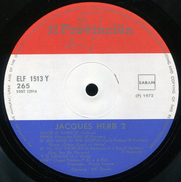 Jacques Herb - Jacques Herb * (LP) Vinyl LP Vinyl Very Good (VG) <br> Hoes Good Plus (G+)