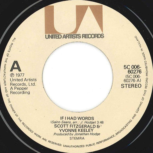 Scott Fitzgerald & Yvonne Keeley - If I Had Words 30552 19756 36730 Vinyl Singles Hoes: Generic