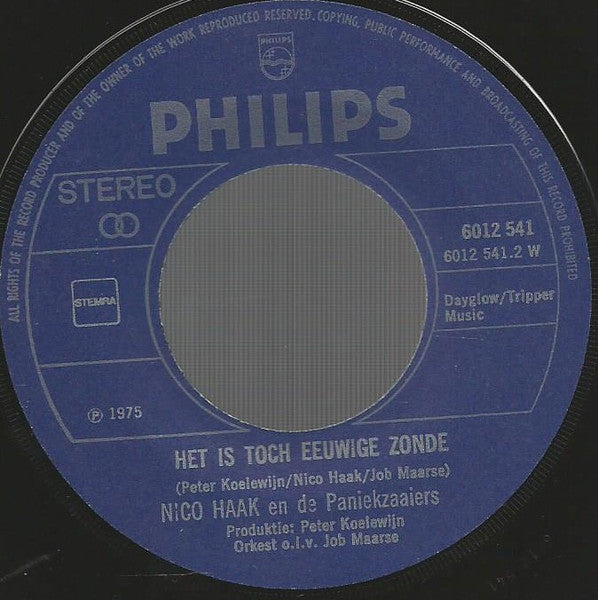 Nico Haak En De Paniekzaaiers - Doedelzakke-Pakkie Vinyl Singles Vinyl Very Good (VG) <br> Hoes Generic