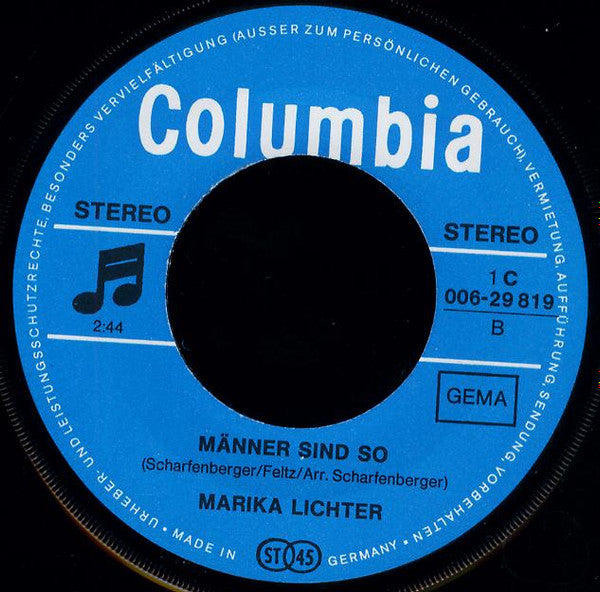 Marika Lichter – Ungeküßt Vinyl Singles Vinyl Very Good (VG) <br> Hoes Generic