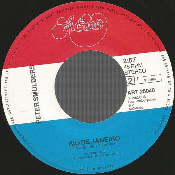 Peter Smulders - Vanessa Vinyl Singles Vinyl Very Good (VG) <br> Hoes Good Plus (G+)