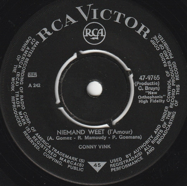 Conny Vink - Bossa Nova Boy Vinyl Singles Vinyl Very Good (VG) <br> Hoes Generic