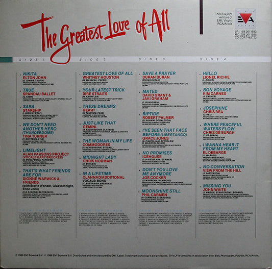 Various - The Greatest Love Of All (LP) Vinyl LP Dubbel Vinyl Zeer Goed / Hoesje Goed "VINYLSINGLES.NL"