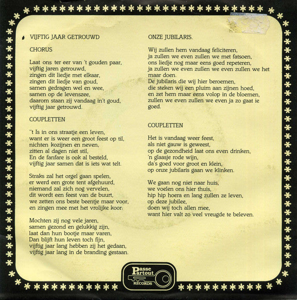 Bing Barlow - Vijftig Jaar Getrouwd Vinyl Singles Vinyl Very Good (VG) <br> Hoes Good Plus (G+)