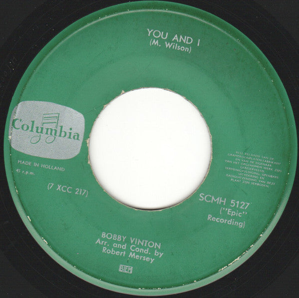 Bobby Vinton - Roses Are Red (My Love) Vinyl Singles Vinyl Very Good (VG) <br> Hoes Good Plus (G+)