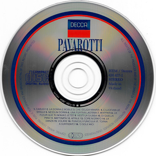 Luciano Pavarotti - ** Mooiste Opnames Van 's Werelds Beroemdste Tenor Incl. Caruso (CD) Compact Disc Vinyl Very Good (VG) <br> Hoes Good Plus (G+)