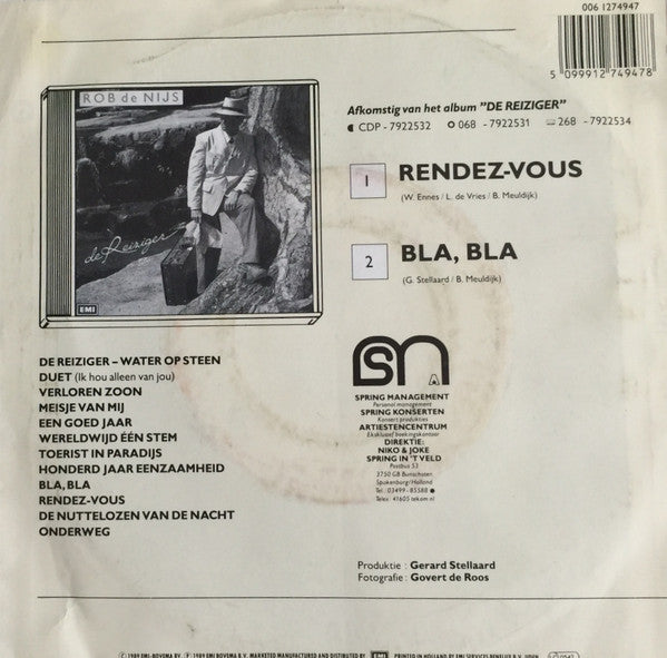 Rob De Nijs - Rendez-vous Vinyl Singles Vinyl Very Good (VG) <br> Hoes Good Plus (G+)