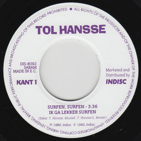 Tol Hansse - Surfen, Surfen. Ik Ga Lekker Surfen