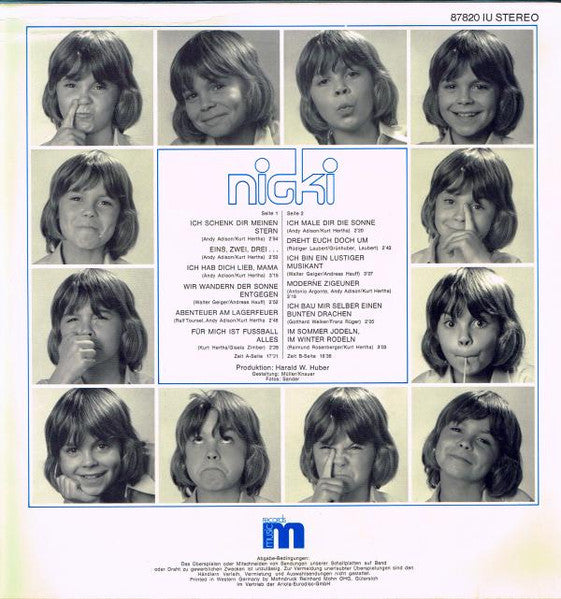 Nicki - Nicki (LP) Vinyl LP Vinyl Very Good (VG) <br> Hoes Good Plus (G+)