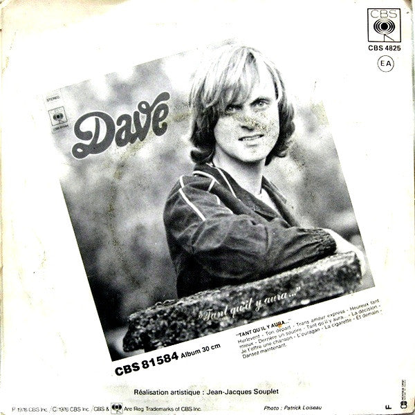 Dave - Tant Qu'il Y Aura Vinyl Singles Vinyl Very Good (VG) <br> Hoes Good Plus (G+)