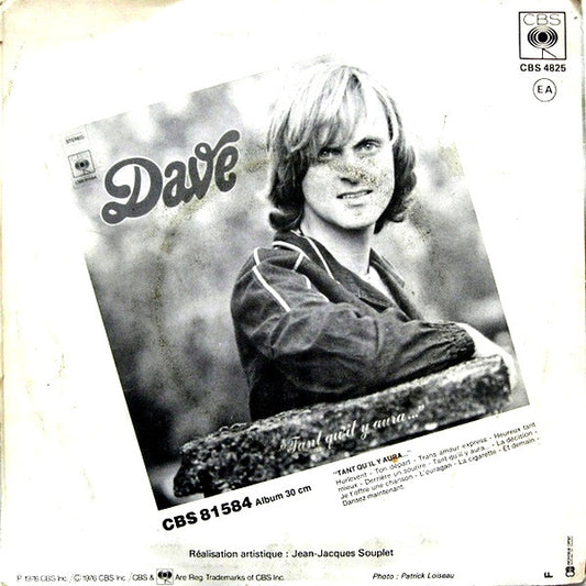 Dave - Tant Qu'il Y Aura Vinyl Singles Media VG+ / Sleeve G+