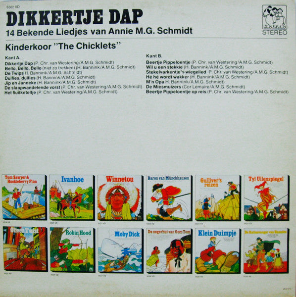 Kinderkoor De Chicklets - Dikkertje Dap (LP) 51291 Vinyl LP Vinyl Very Good (VG) <br> Hoes Good Plus (G+)