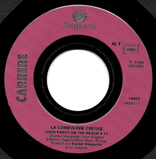 La Compagnie Créole - Soca Party Sur La Plage Vinyl Singles Vinyl Zeer Goed / Hoesje Goed "VINYLSINGLES.NL"