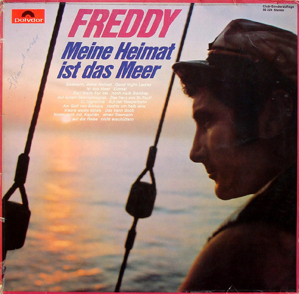 Freddy Quinn - Meine Heimat Ist Das Meer (LP) Vinyl LP Vinyl Very Good (VG) <br> Hoes Good Plus (G+)
