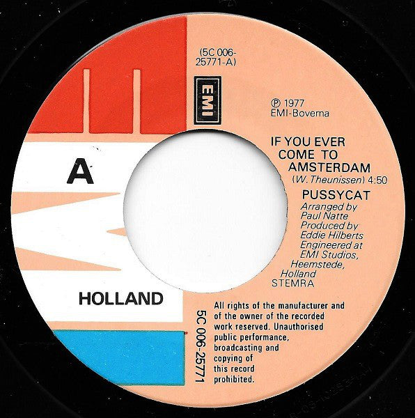 Pussycat - If You Ever Come To Amsterdam Vinyl Singles Vinyl Very Good (VG) <br> Hoes Generic