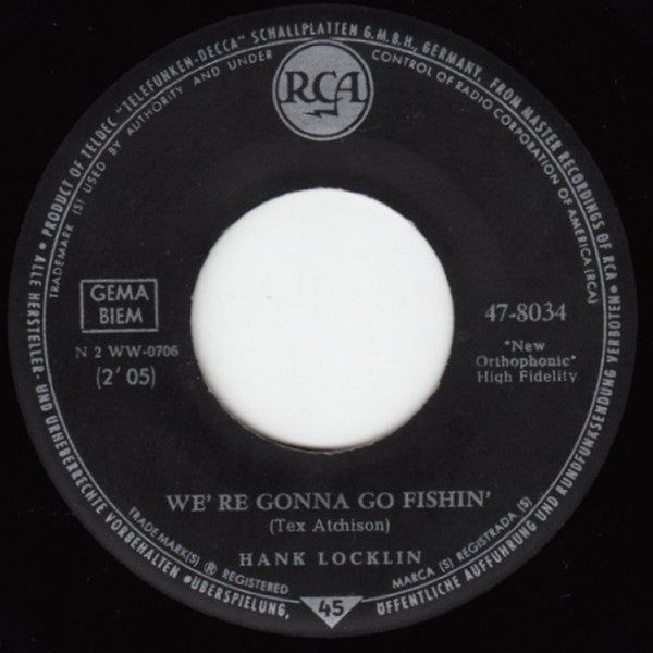 Hank Locklin - Welcome Home, Mister Blues Vinyl Singles Vinyl Very Good (VG) <br> Hoes Generic