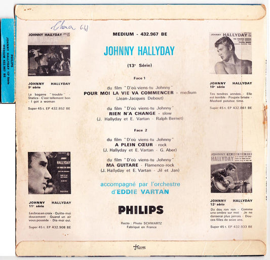 Johnny Hallyday - Pour Moi La Vie Va Commencer Vinyl Singles EP Vinyl Zeer Goed / Hoesje Goed "VINYLSINGLES.NL"