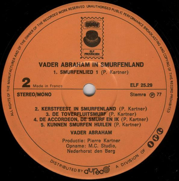 Vader Abraham - In Smurfenland (LP) 51143 Vinyl LP Vinyl Very Good (VG) <br> Hoes Good Plus (G+)