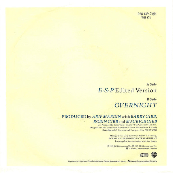 Bee Gees - E·S·P Vinyl Singles Media: VG+ <br> Sleeve: G