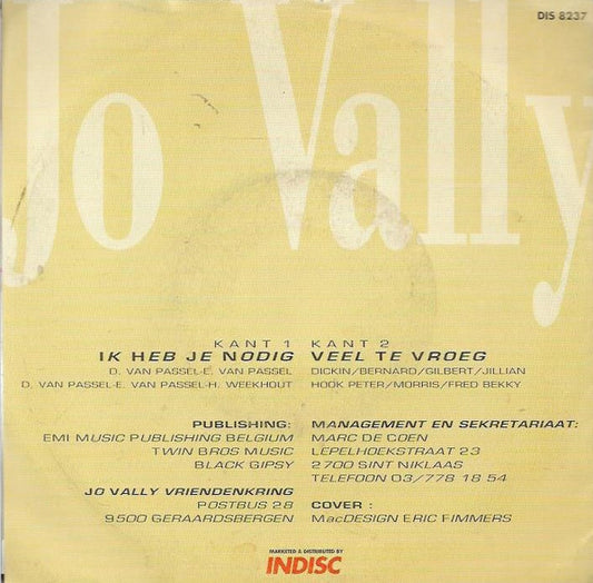 Jo Vally - Ik Heb Je Nodig