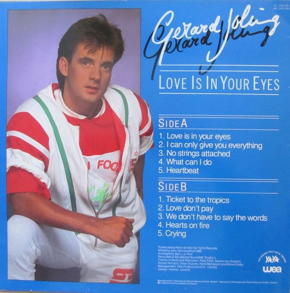 Gerard Joling - Love Is In Your Eyes (LP) Vinyl LP Vinyl Very Good (VG) <br> Hoes Good Plus (G+)