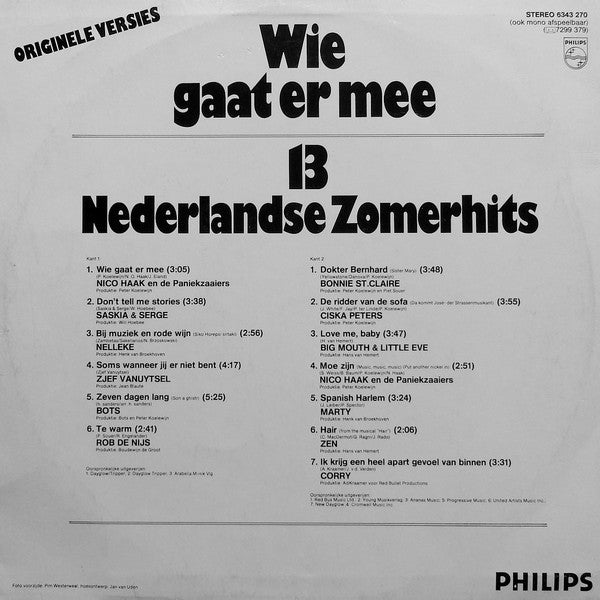 Various - Wie Gaat Er Mee - 13 Nederlandse Zomerhits (LP)