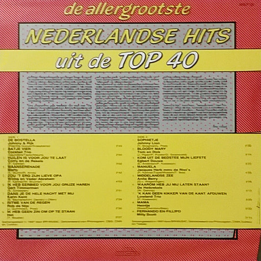 Various - De Allergrootste Nederlandse Hits Uit De Top 40 (LP) Vinyl LP Vinyl Zeer Goed / Hoesje Goed "VINYLSINGLES.NL"