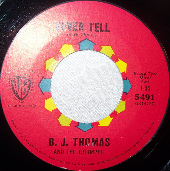 B.J. Thomas And The Triumphs - Billy And Sue Vinyl Singles Vinyl (VG) <br> Hoes Generic