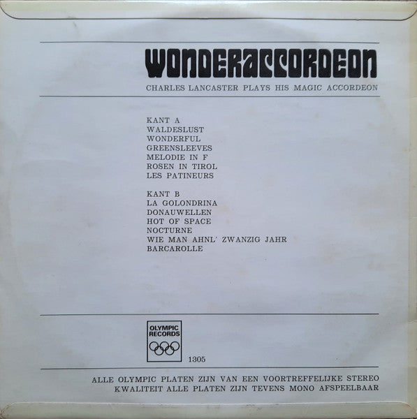 Charles Lancaster - Wonderaccordeon (LP) Vinyl LP Vinyl Very Good (VG) <br> Hoes Good Plus (G+)