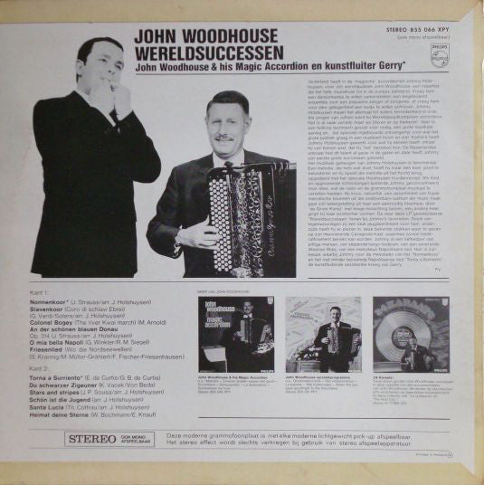John Woodhouse En Kunstfluiter Gerry - John Woodhouse Wereldsuccessen (LP) Vinyl LP Vinyl Very Good (VG) <br> Hoes Good Plus (G+)
